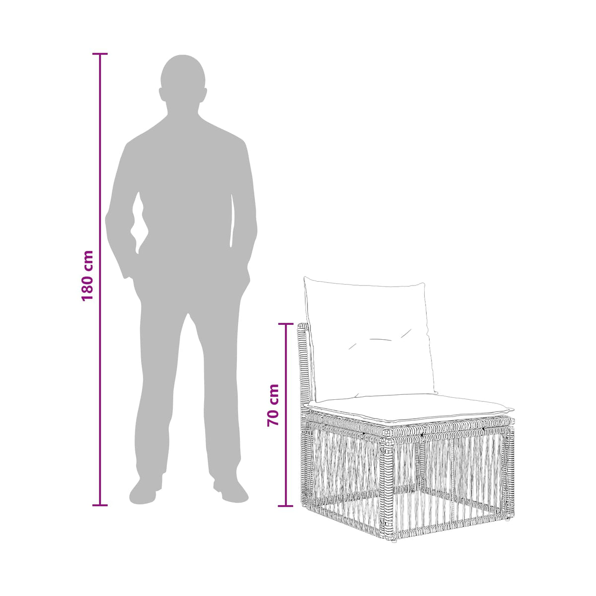 vidaXL Tuinbankenset 14 pcs Zwart poly rattan