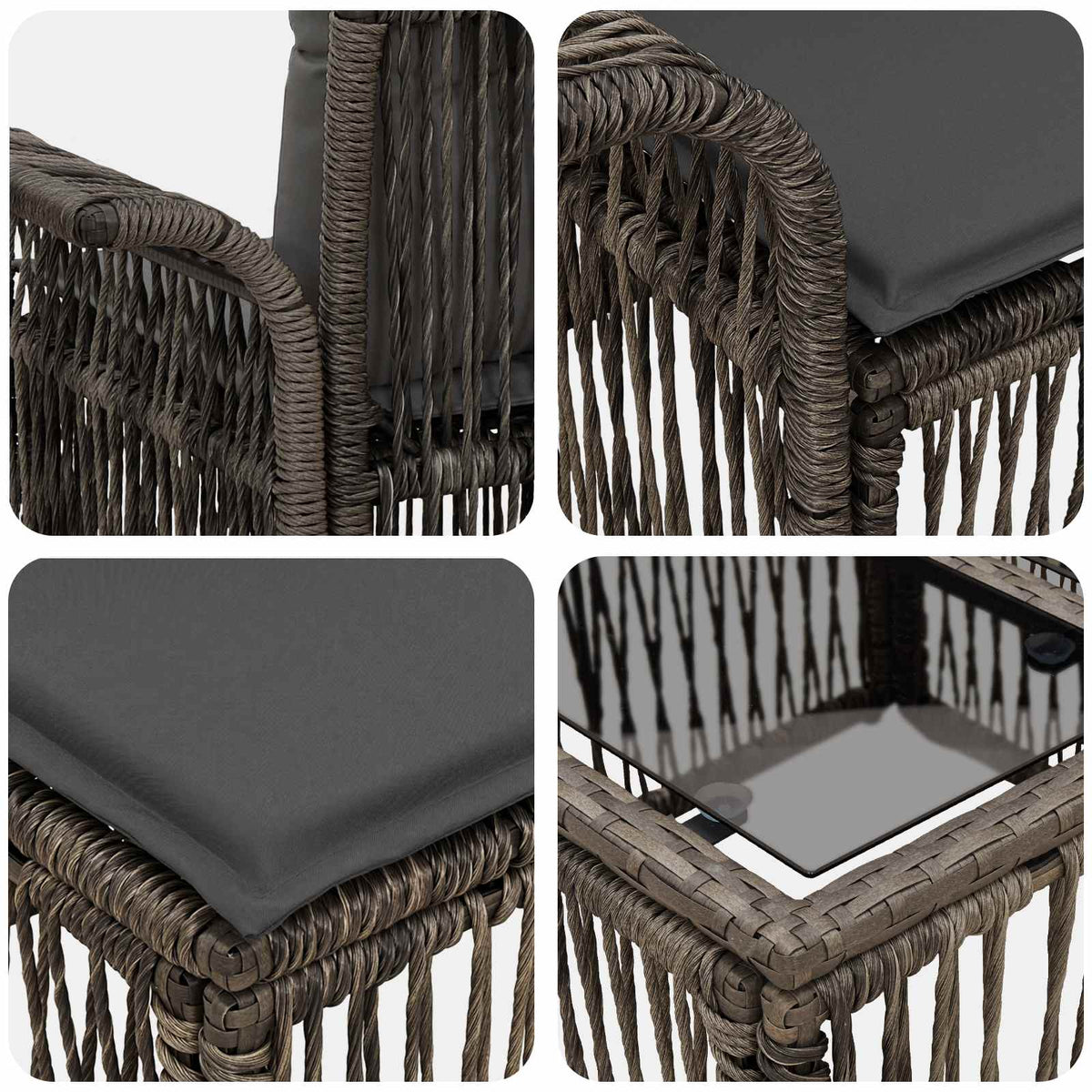 vidaXL Tuinbankenset 6 st Zwart poly rattan