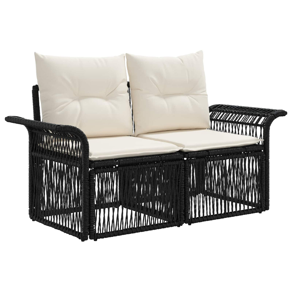 vidaXL Tuinbankenset 5 pcs Zwart poly rattan