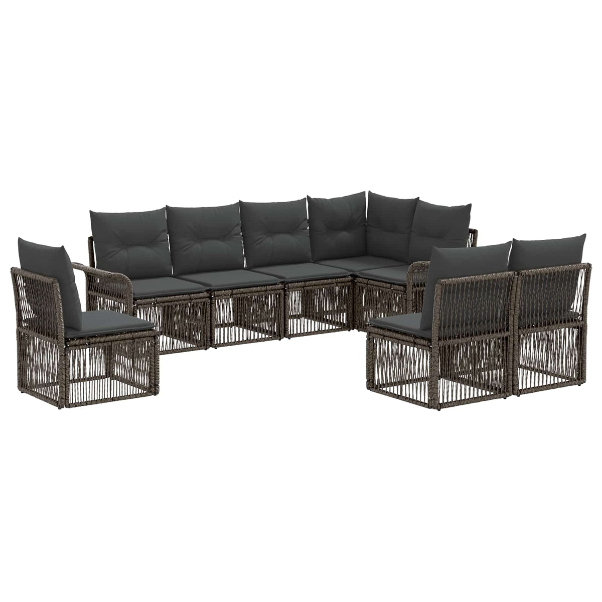 vidaXL Tuinbankenset 9 pcs Zwart poly rattan
