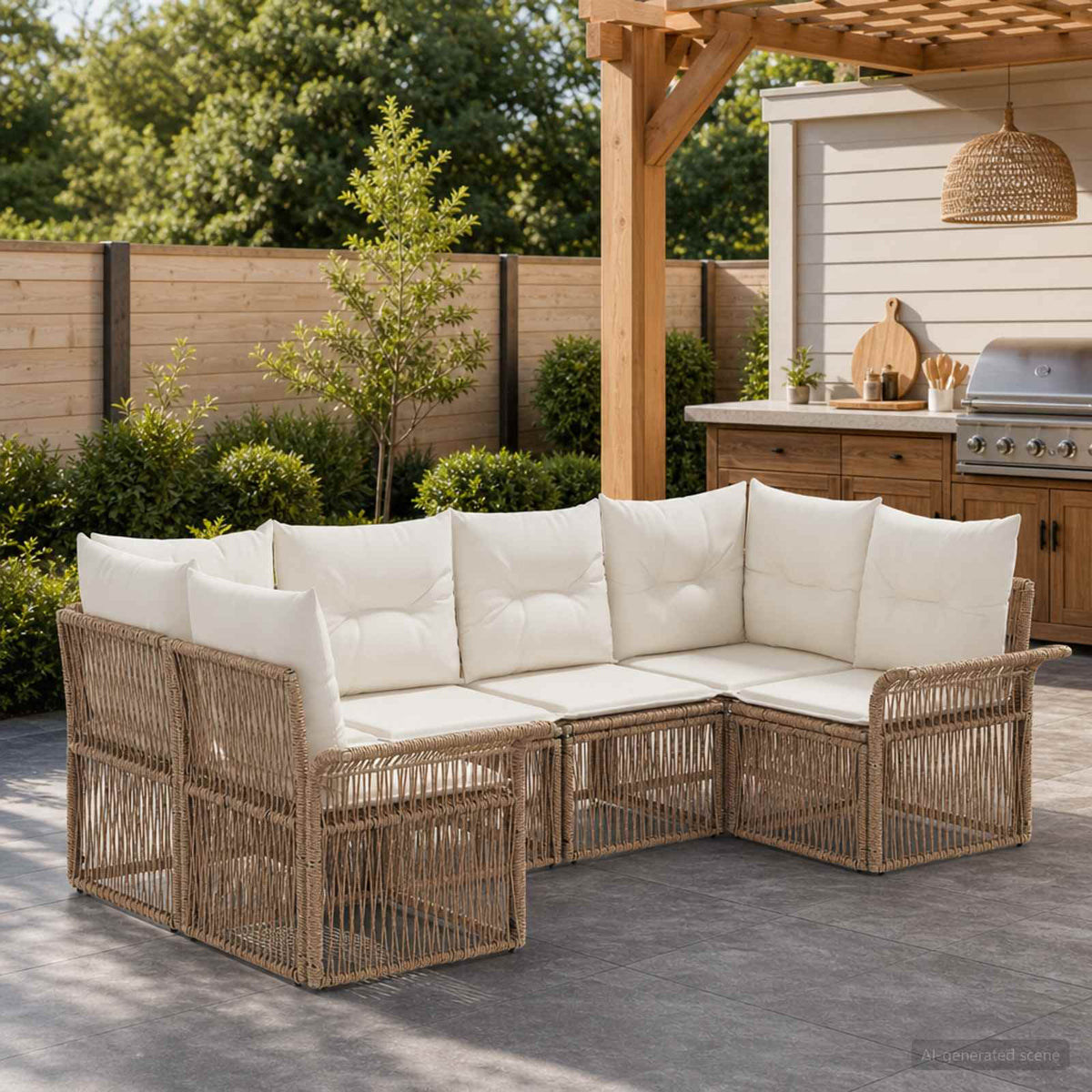 vidaXL Tuinbankenset 6 st 6-Aantal zitplaatsen Zwart poly rattan