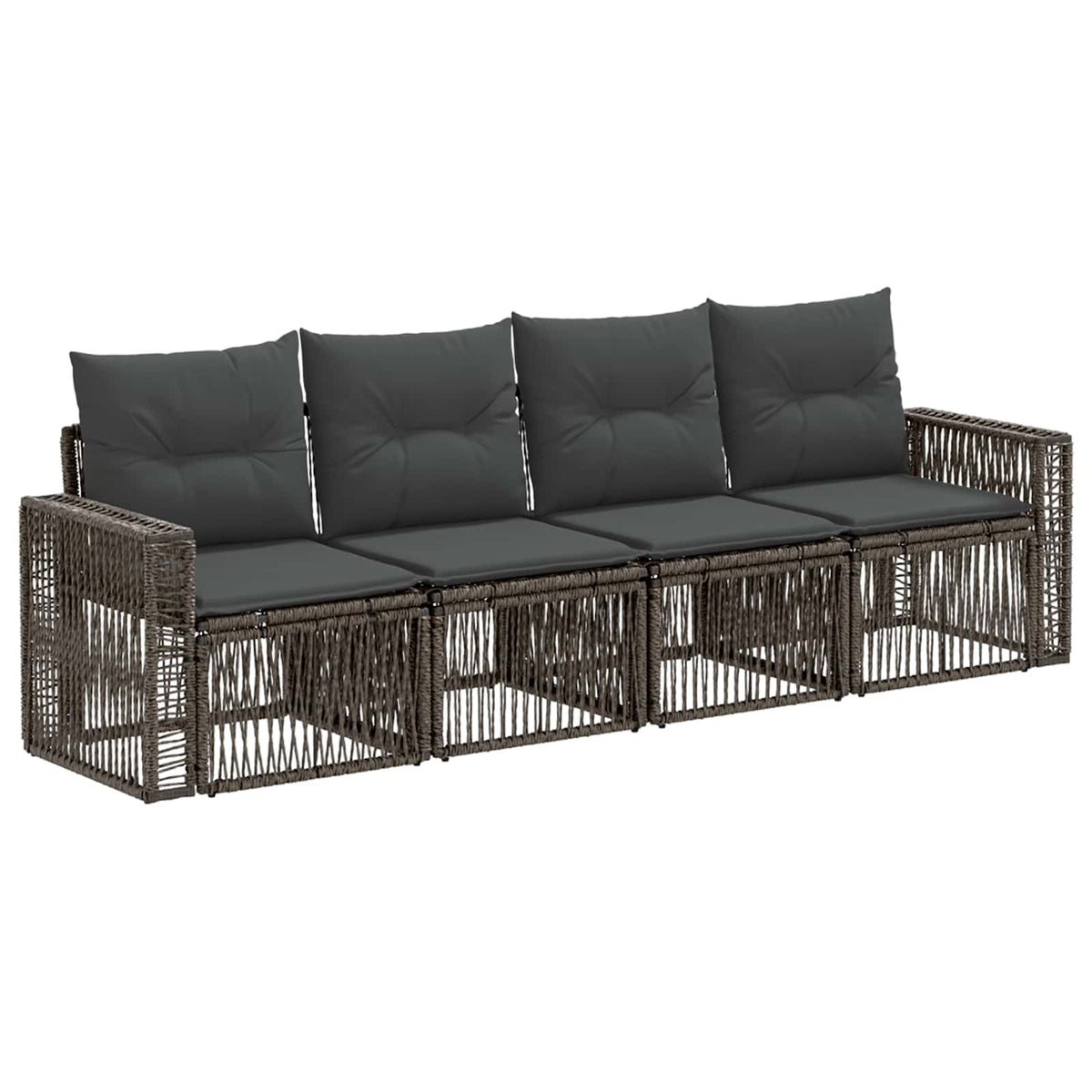 vidaXL Tuinbankenset 5 pcs Zwart en Cream Wit poly rattan