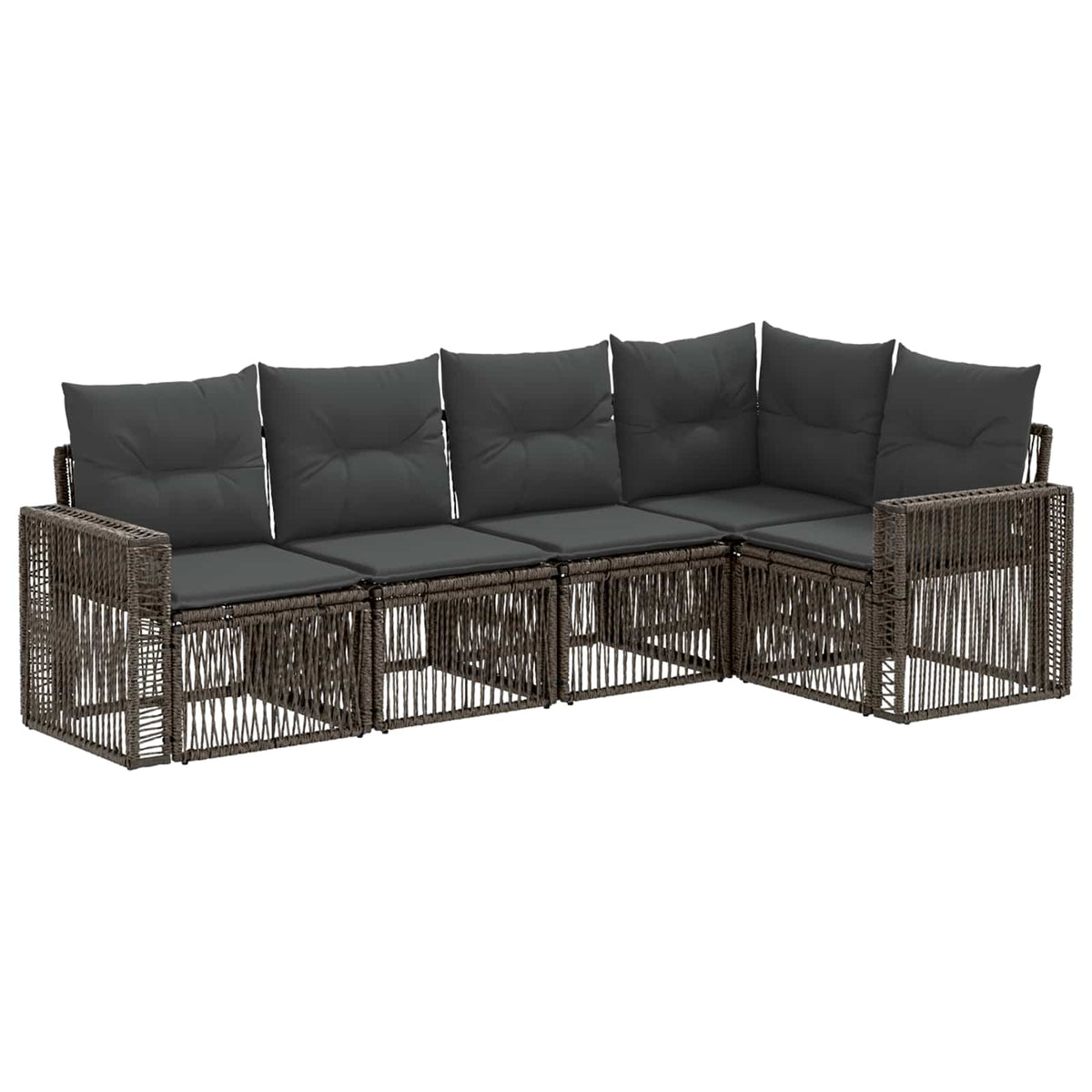 vidaXL Tuinbankenset 6 pcs Zwart en Cream Wit poly rattan