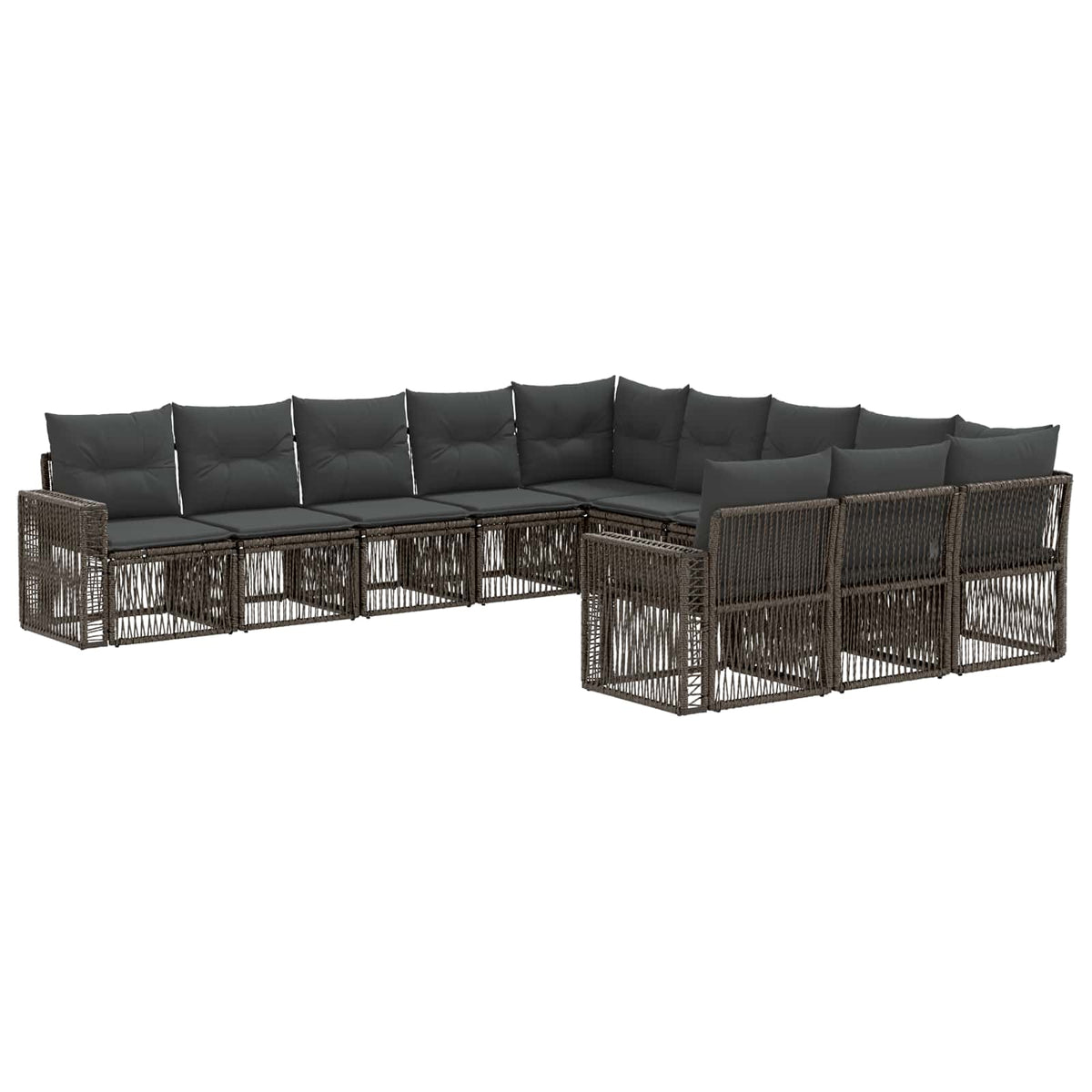 vidaXL Tuinbankenset 12 pcs Zwart en Cream Wit poly rattan