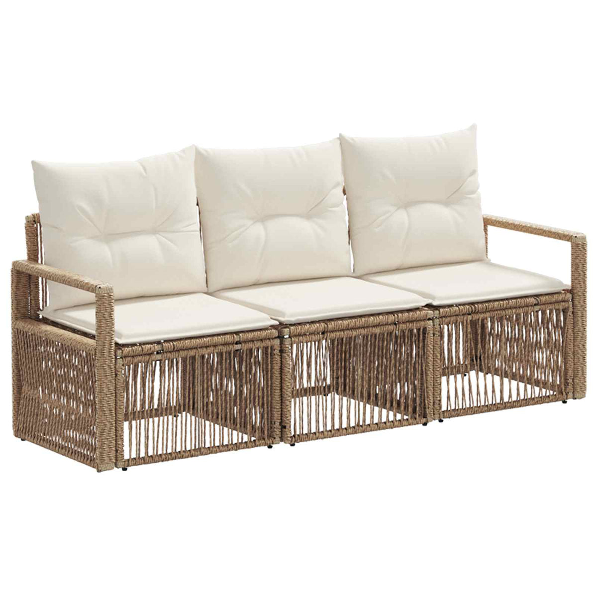 vidaXL Tuinbankenset 4 pcs Zwart poly rattan