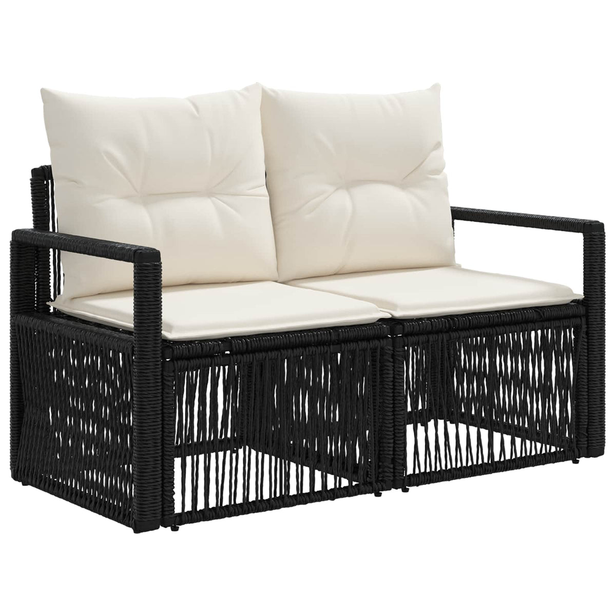vidaXL Tuinbankenset 6 pcs Zwart poly rattan