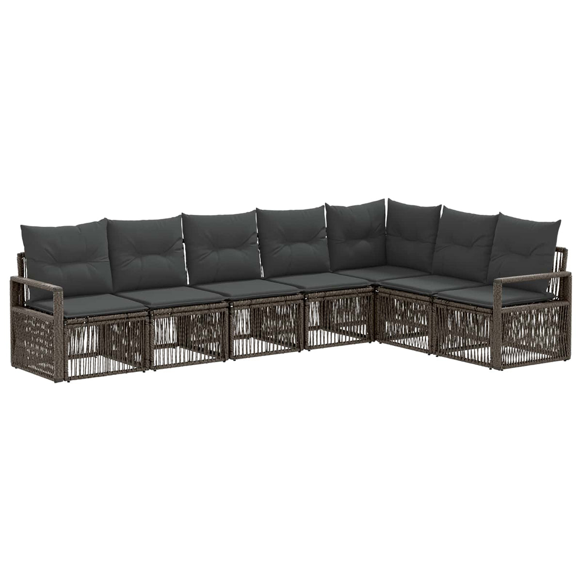 vidaXL Tuinbankenset 8 pcs Zwart poly rattan