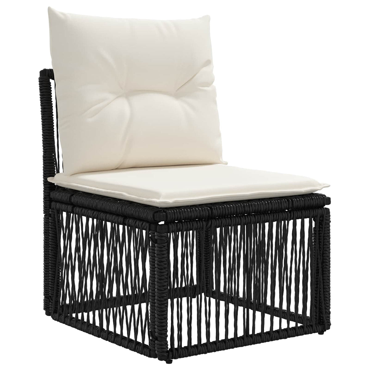vidaXL Tuinbankenset 10 pcs Zwart poly rattan