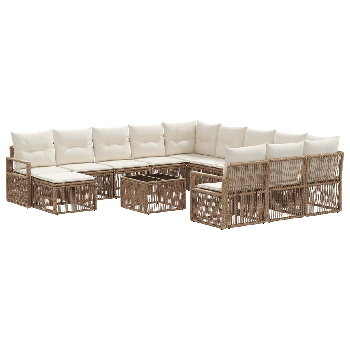 vidaXL Tuinbankenset 13 pcs Zwart poly rattan
