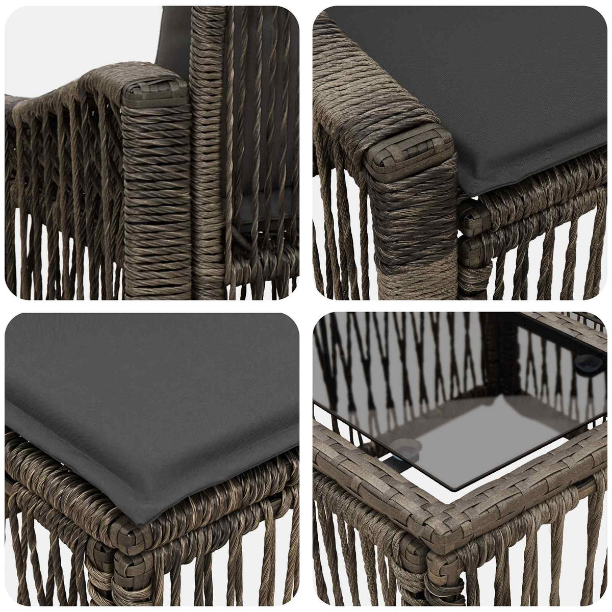 vidaXL Tuinbankenset 7 st Zwart poly rattan