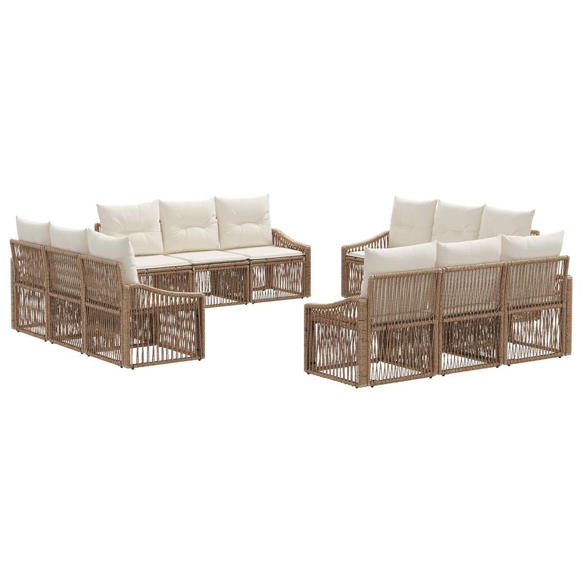 vidaXL Tuinbankenset 13 pcs Zwart poly rattan