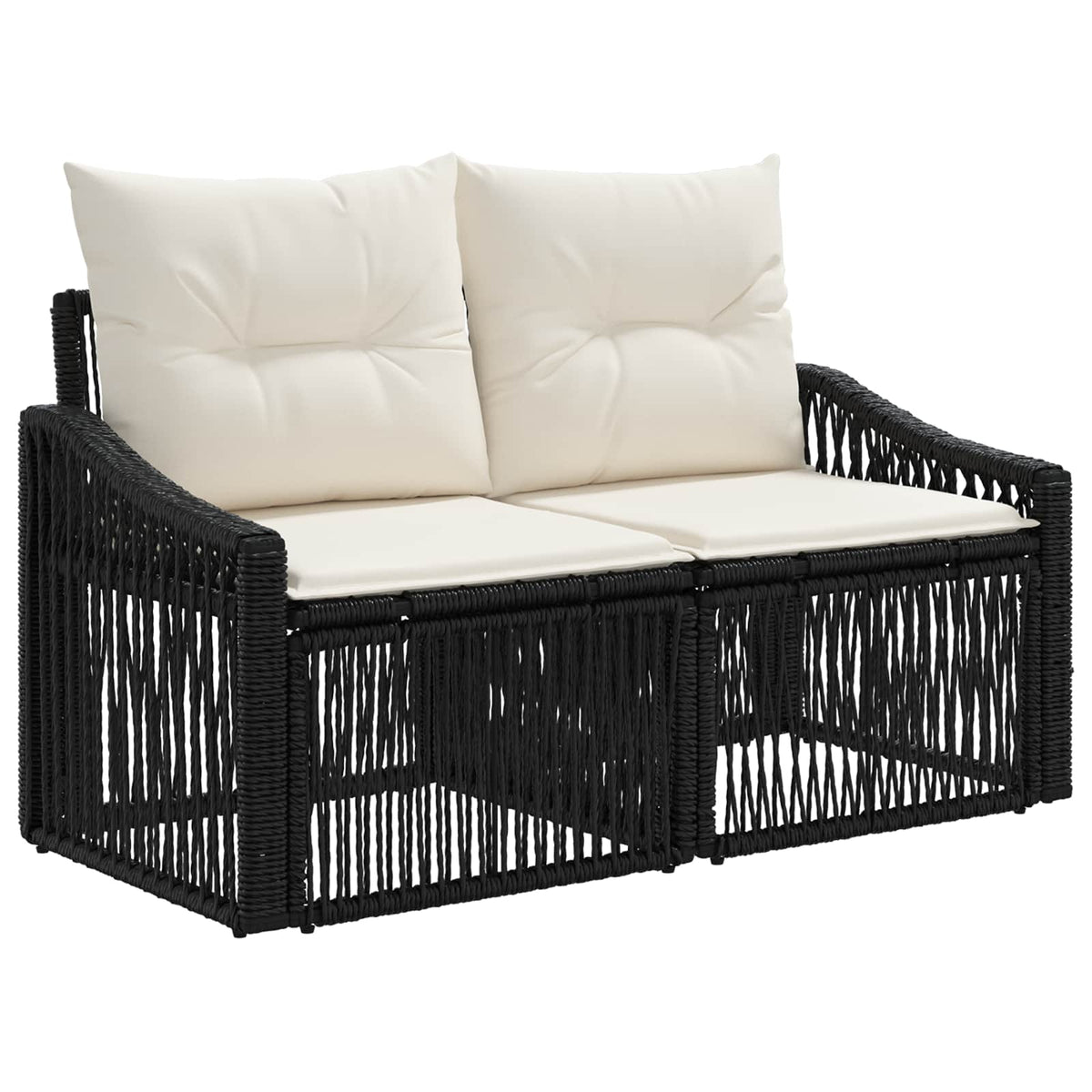 vidaXL Tuinbankenset 5 pcs Zwart poly rattan