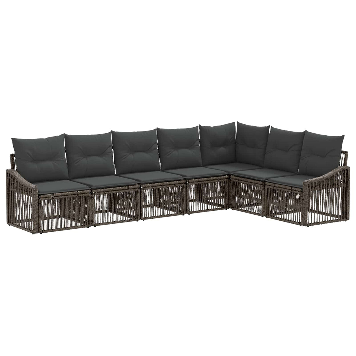 vidaXL Tuinbankenset 8 pcs Zwart poly rattan