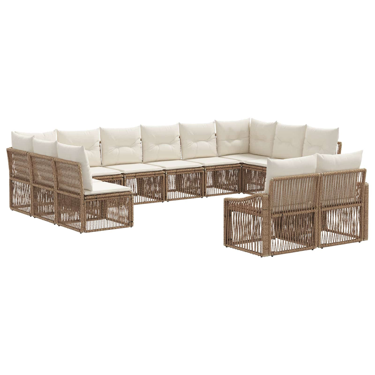 vidaXL Tuinbankenset 13 pcs Zwart poly rattan