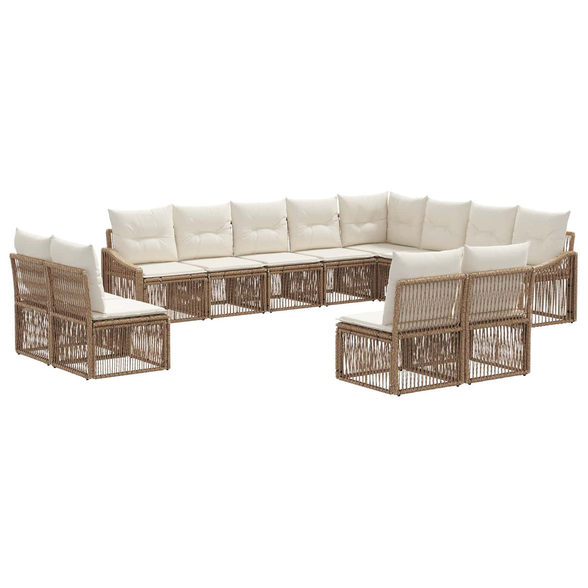 vidaXL Tuinbankenset 13 pcs Zwart poly rattan