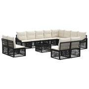 vidaXL Tuinbankenset 13 pcs Zwart poly rattan