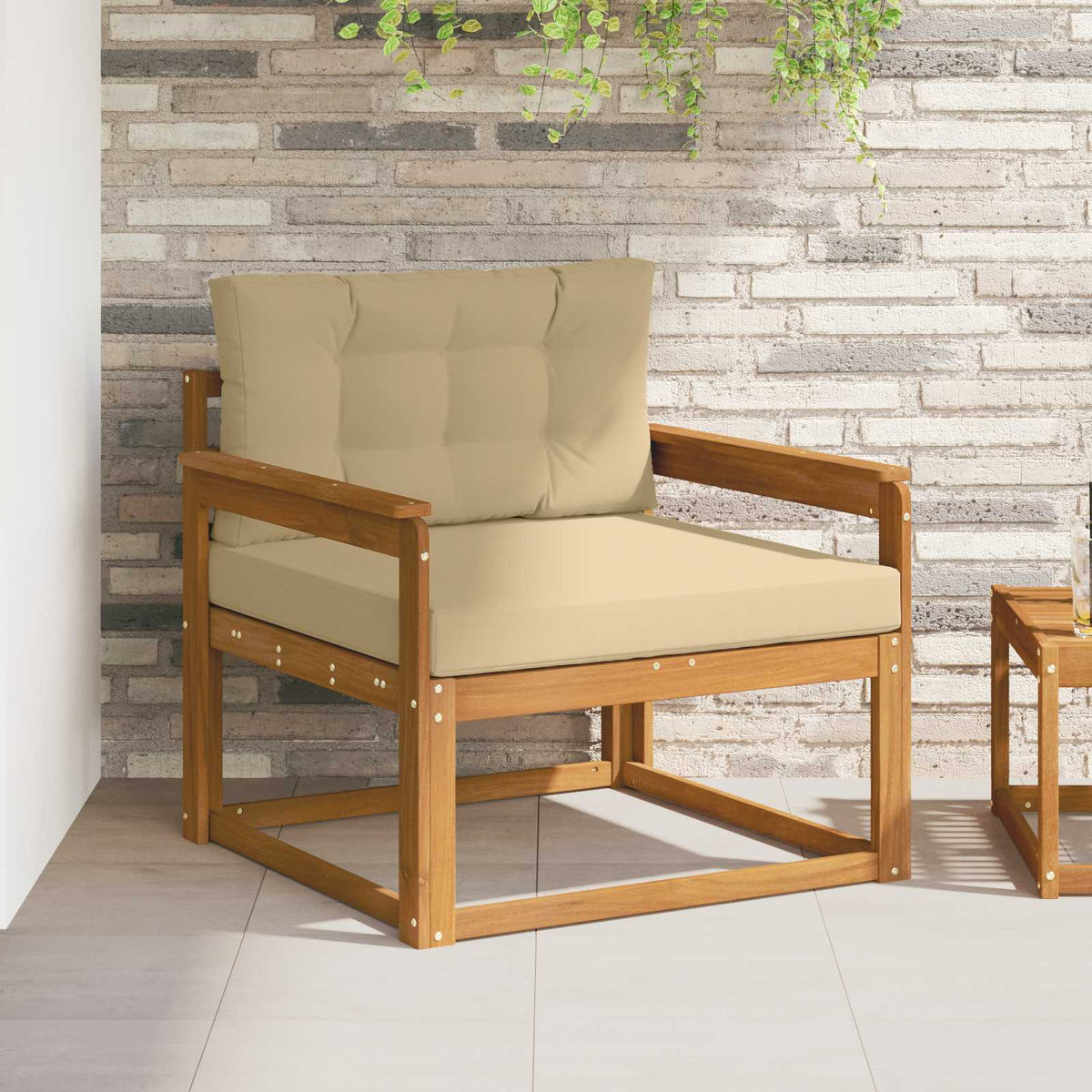 vidaXL Buiten Midden Sofa Massief Acaciahout Naturel