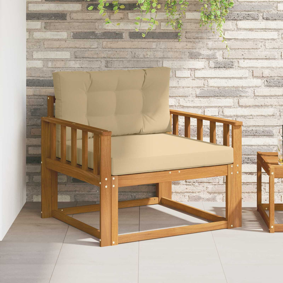 vidaXL Buiten Midden Sofa Massief Acaciahout Naturel