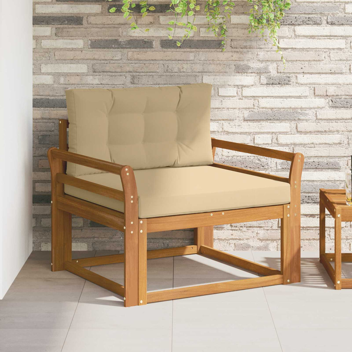 vidaXL Buiten Midden Sofa Massief Acaciahout Naturel