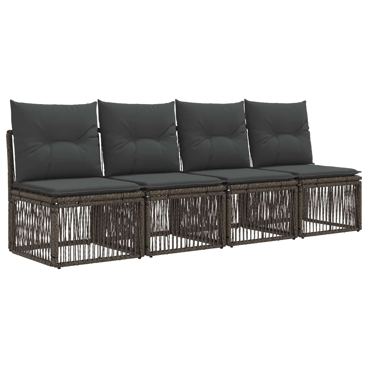 vidaXL Tuinbankenset 10 st Zwart poly rattan
