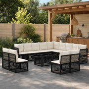 vidaXL Tuinbankenset 14 st Beige poly rattan