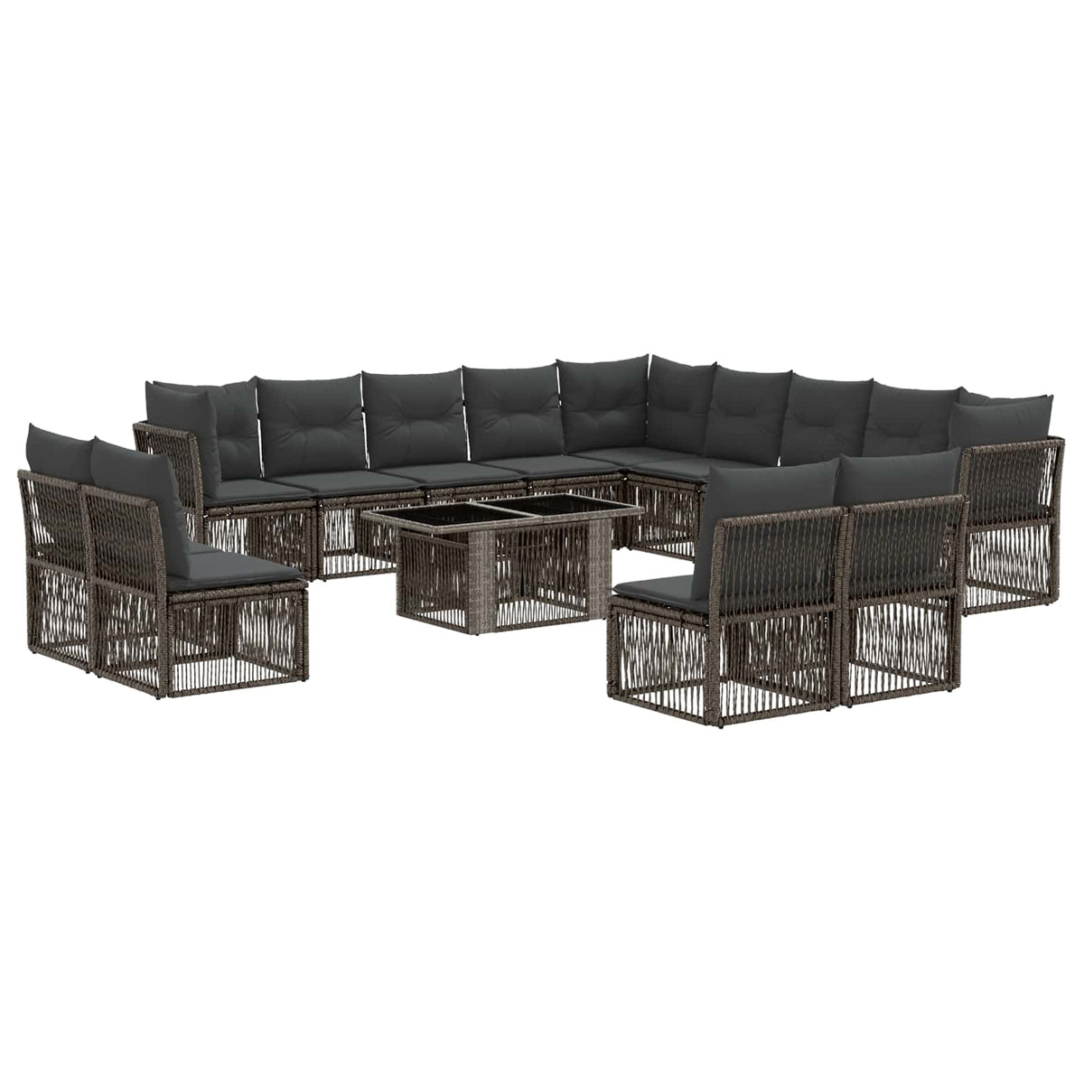 vidaXL Tuinbankenset 14 st Beige poly rattan