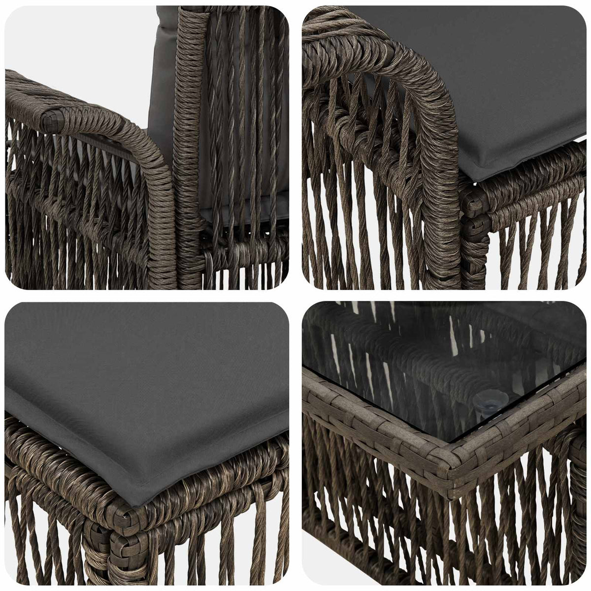 vidaXL Tuinbankenset 12 st Zwart en Cream Wit poly rattan