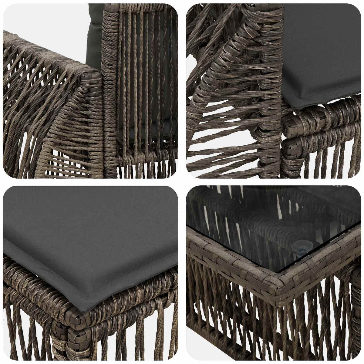 vidaXL Tuinbankenset 8 st Zwart en Cream Wit poly rattan