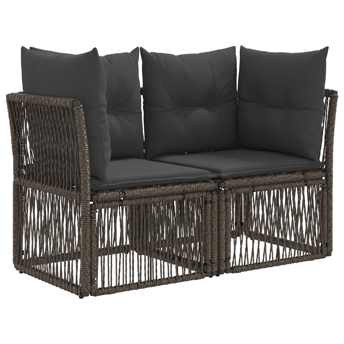 vidaXL Tuinbankenset 11 st Zwart en Cream Wit poly rattan