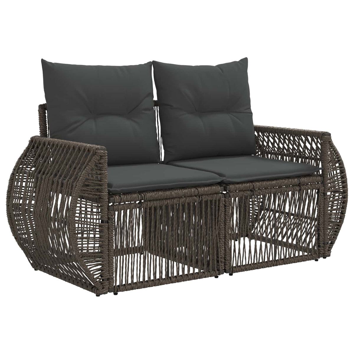 vidaXL Tuinbankenset 13 st Zwart en Cream Wit poly rattan