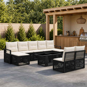vidaXL Tuinbankenset 10 st Zwart en Cream Wit poly rattan