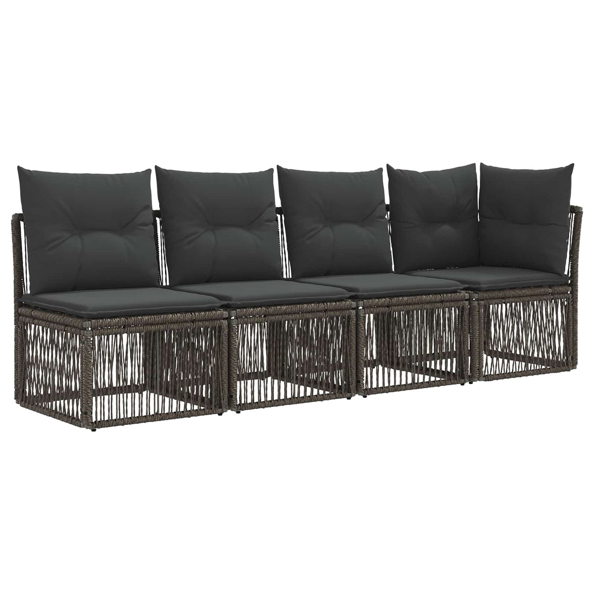 vidaXL Tuinbankenset 12 st Zwart en Cream Wit poly rattan