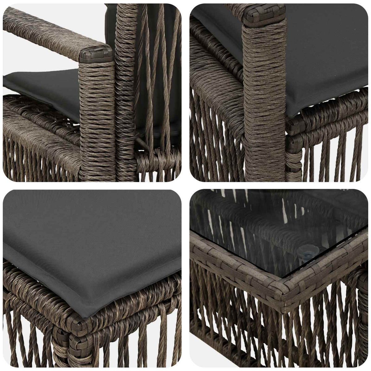 vidaXL Tuinbankenset 12 st Zwart en Cream Wit poly rattan