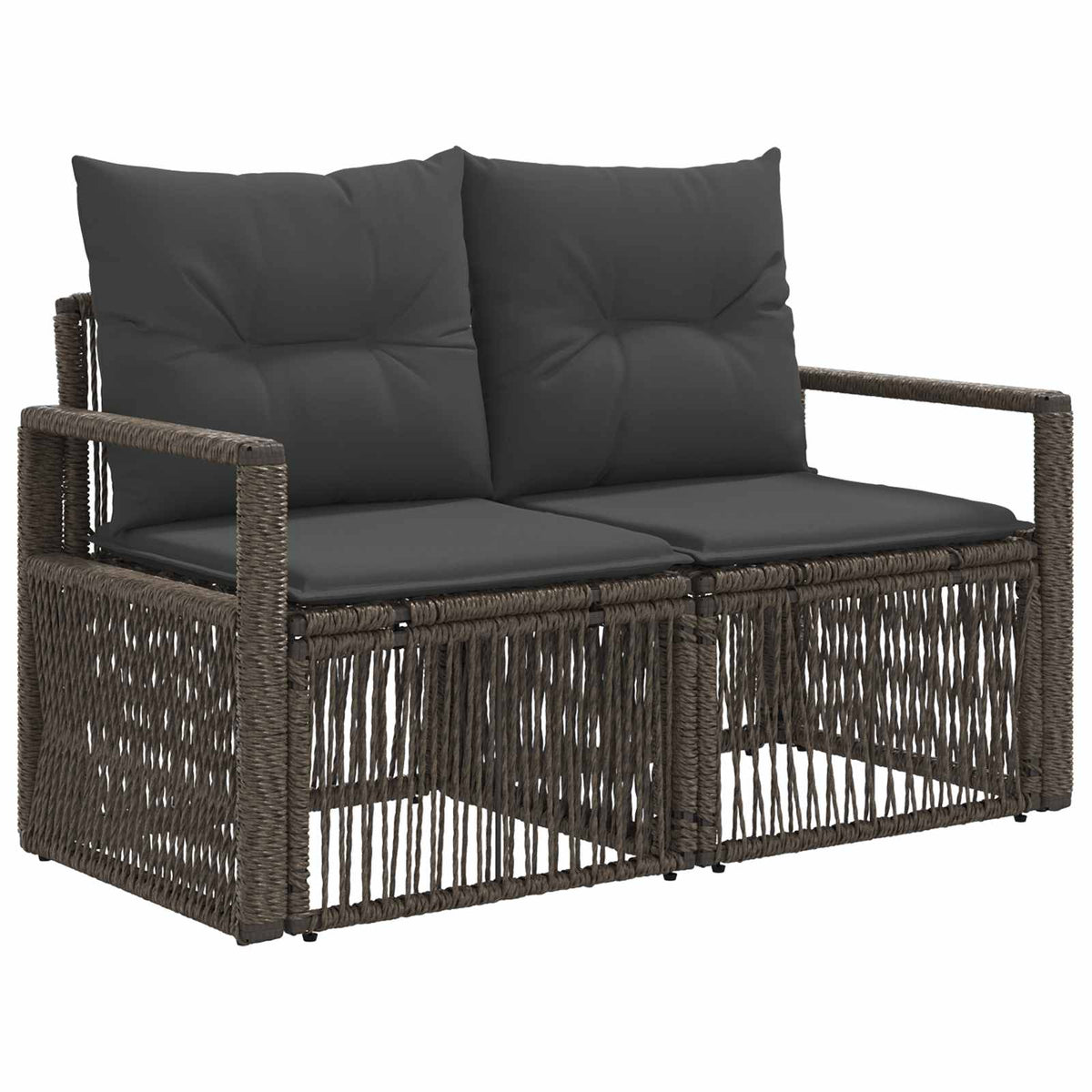 vidaXL Tuinbankenset 13 st Zwart en Cream Wit poly rattan
