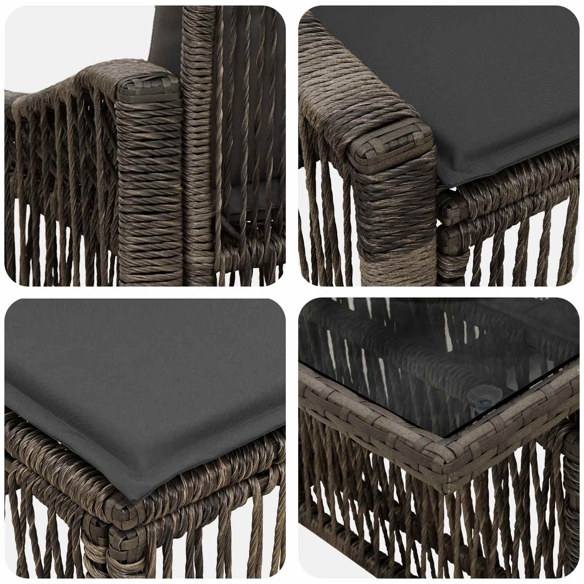 vidaXL Tuinbankenset 8 st Zwart en Cream Wit poly rattan