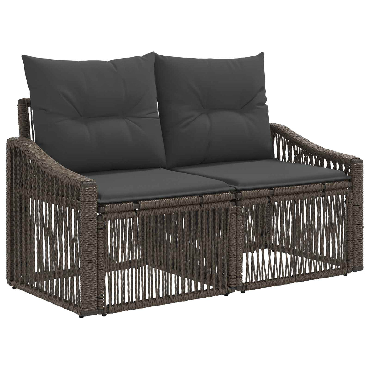 vidaXL Tuinbankenset 10 st Zwart en Cream Wit poly rattan