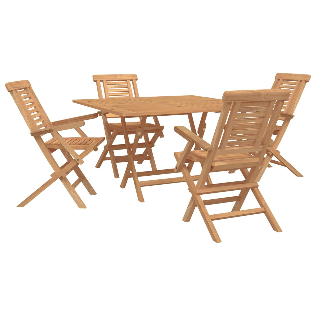 vidaXL Tuinset 5 st Bruin Massief Teakhout