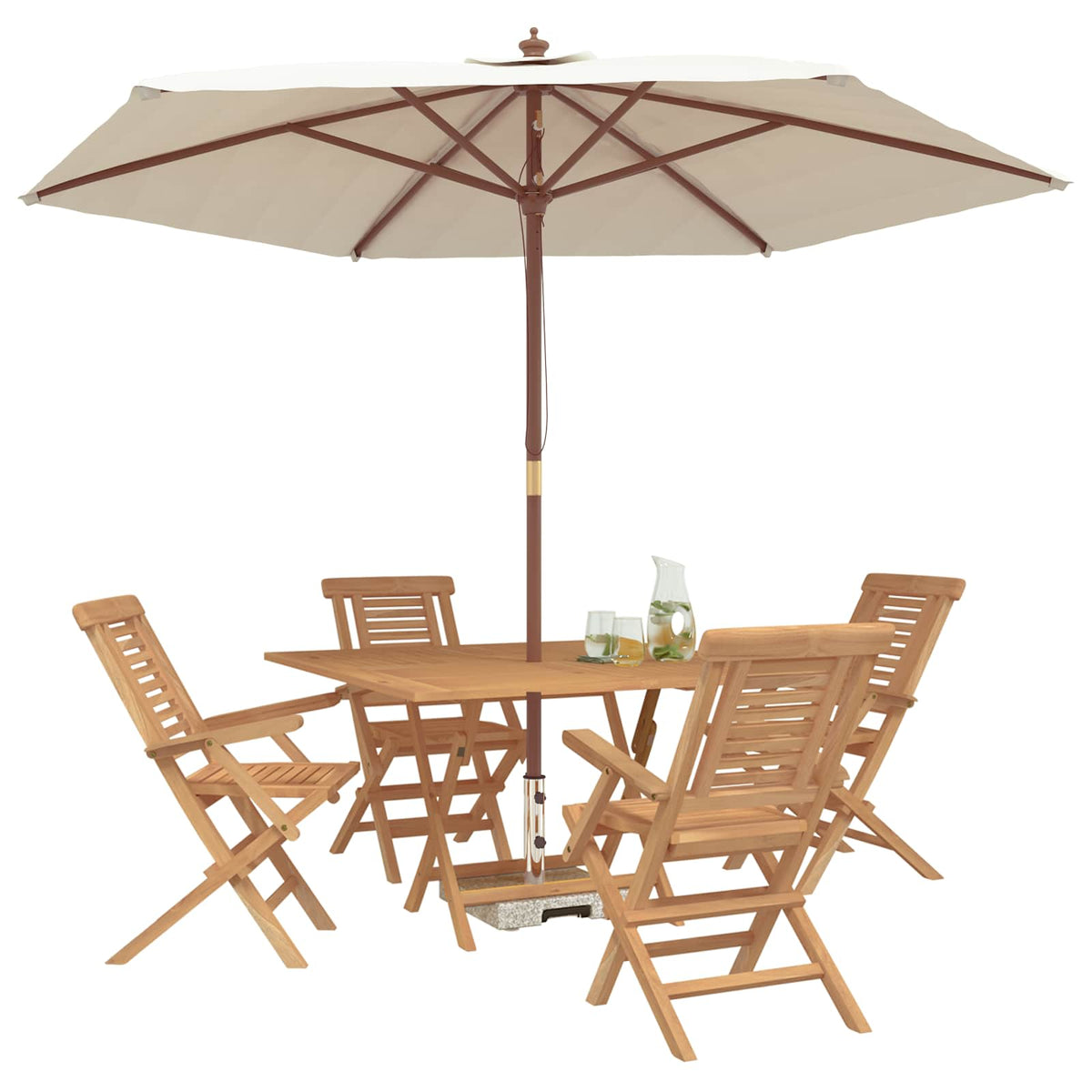 vidaXL Tuinset 5 st Bruin Massief Teakhout