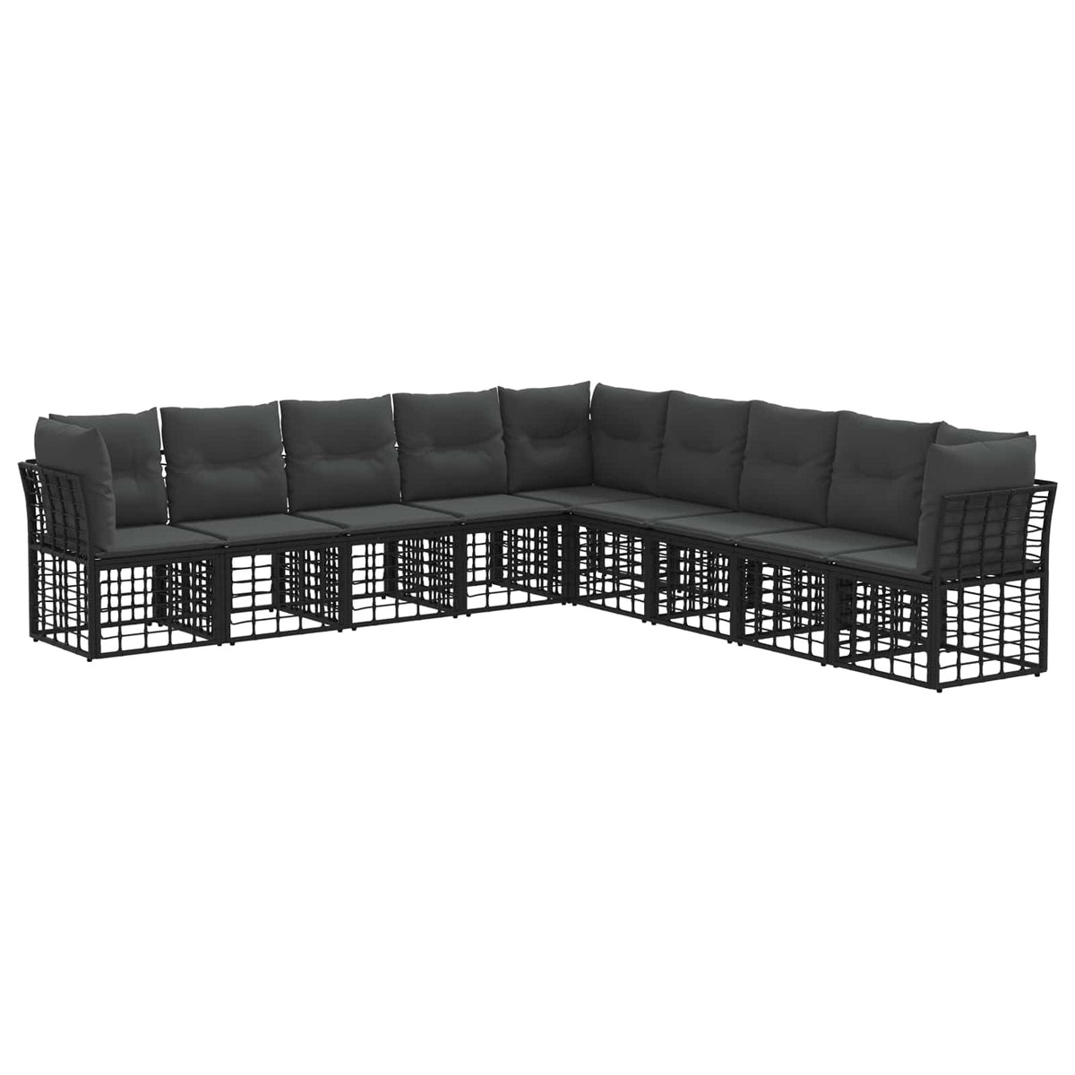 vidaXL Buiten bankenset Zwart Polyester