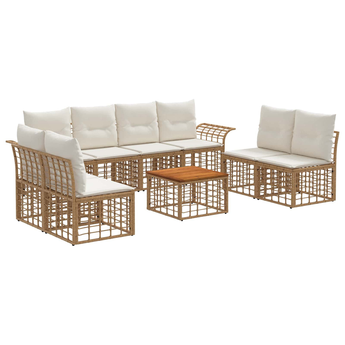 vidaXL Buiten bankenset 8 pcs Zwart en Donkergrijs Polyester