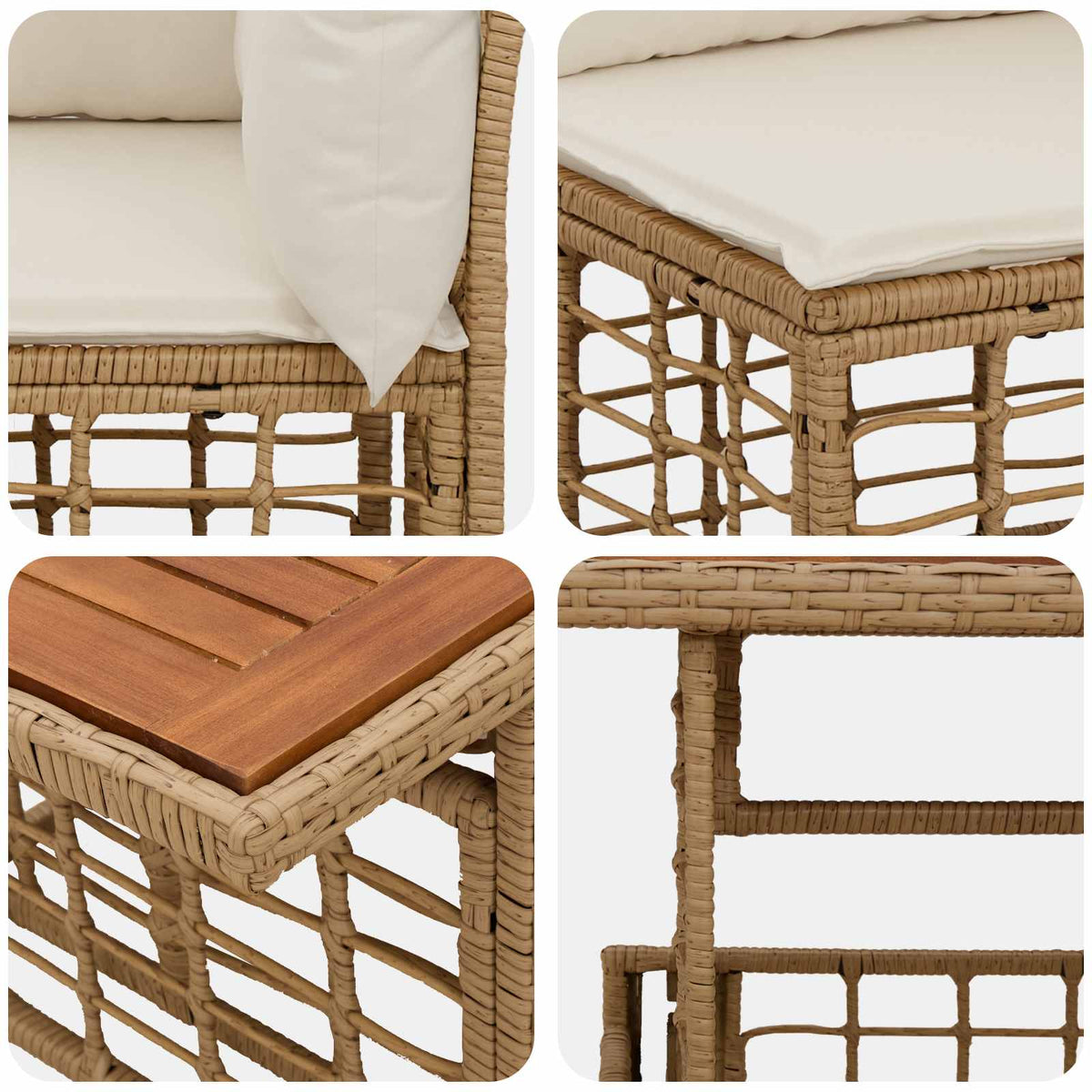 vidaXL Tuinbankenset 4 st Zwart en Donkergrijs poly rattan