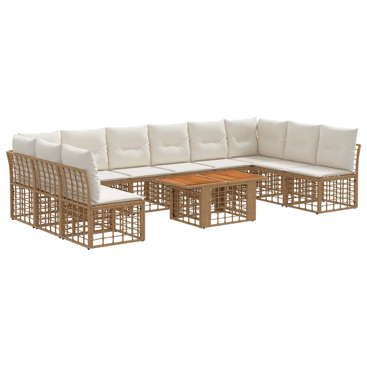 vidaXL Tuinbankenset 11 st Zwart en Donkergrijs poly rattan