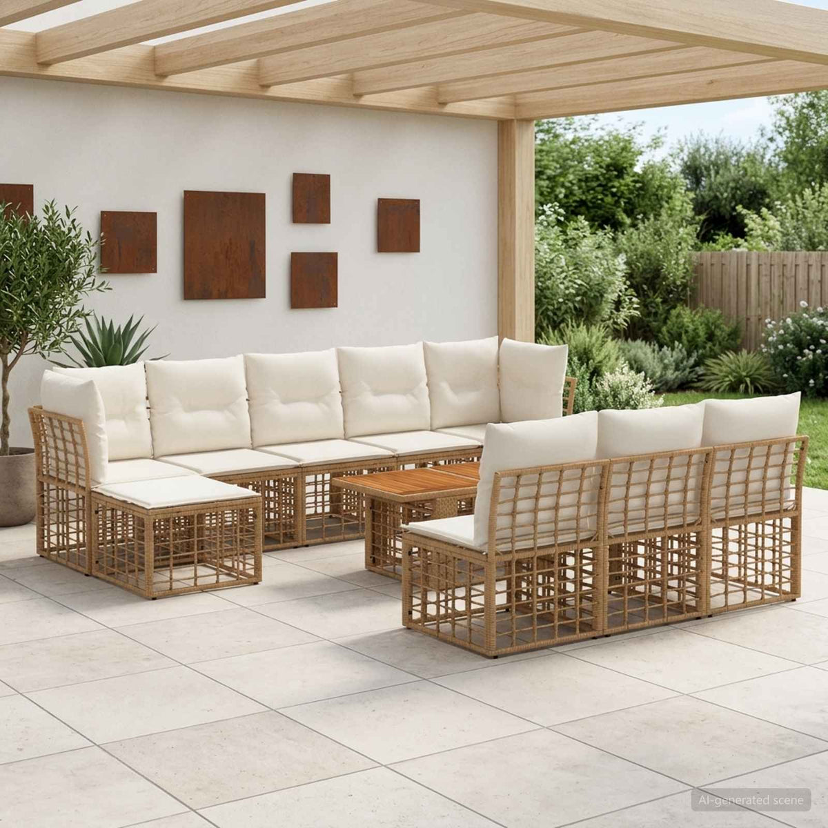 vidaXL Tuinbankenset 11 st Zwart en Donkergrijs poly rattan