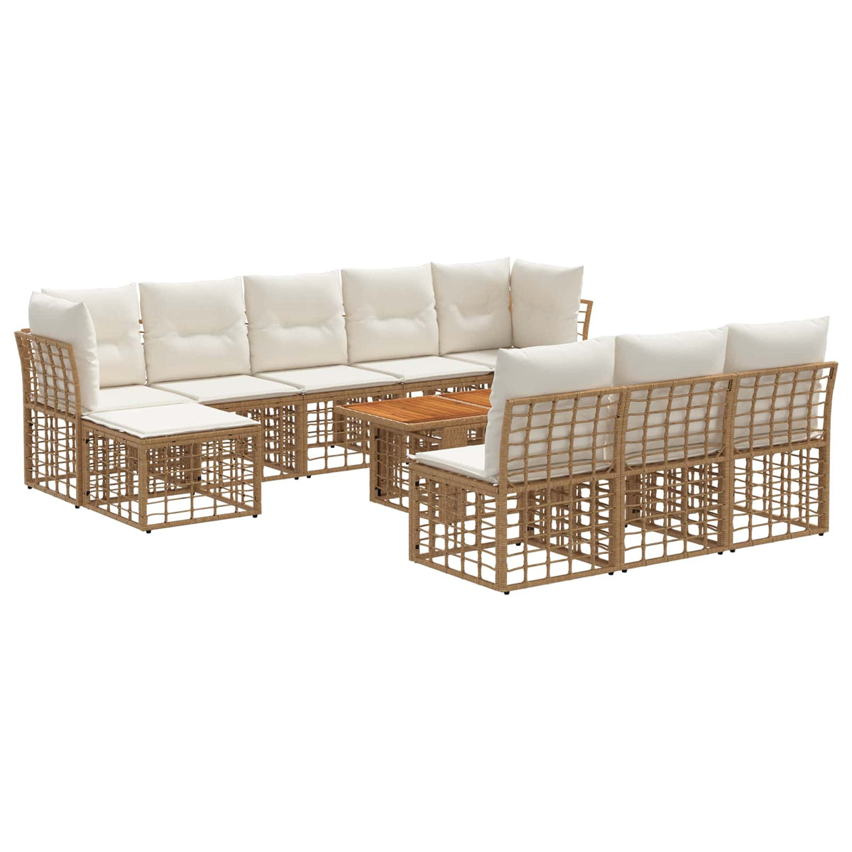 vidaXL Tuinbankenset 11 st Zwart en Donkergrijs poly rattan