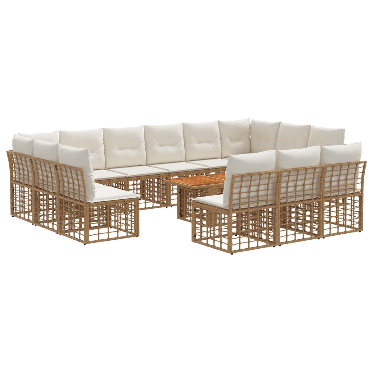 vidaXL Tuinbankenset 14 st Zwart en Donkergrijs poly rattan