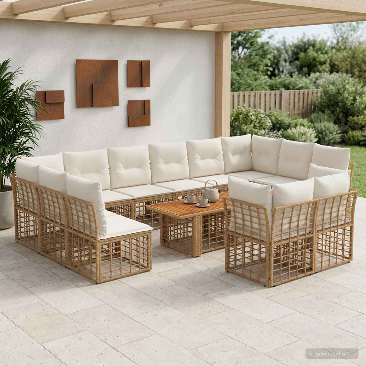 vidaXL Tuinbankenset 13 st Zwart en Donkergrijs poly rattan