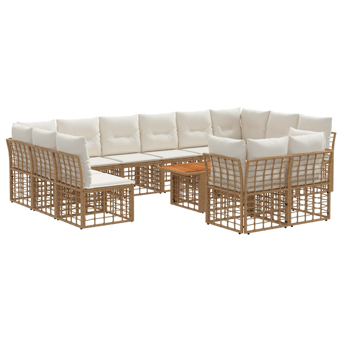 vidaXL Tuinbankenset 13 st Zwart en Donkergrijs poly rattan
