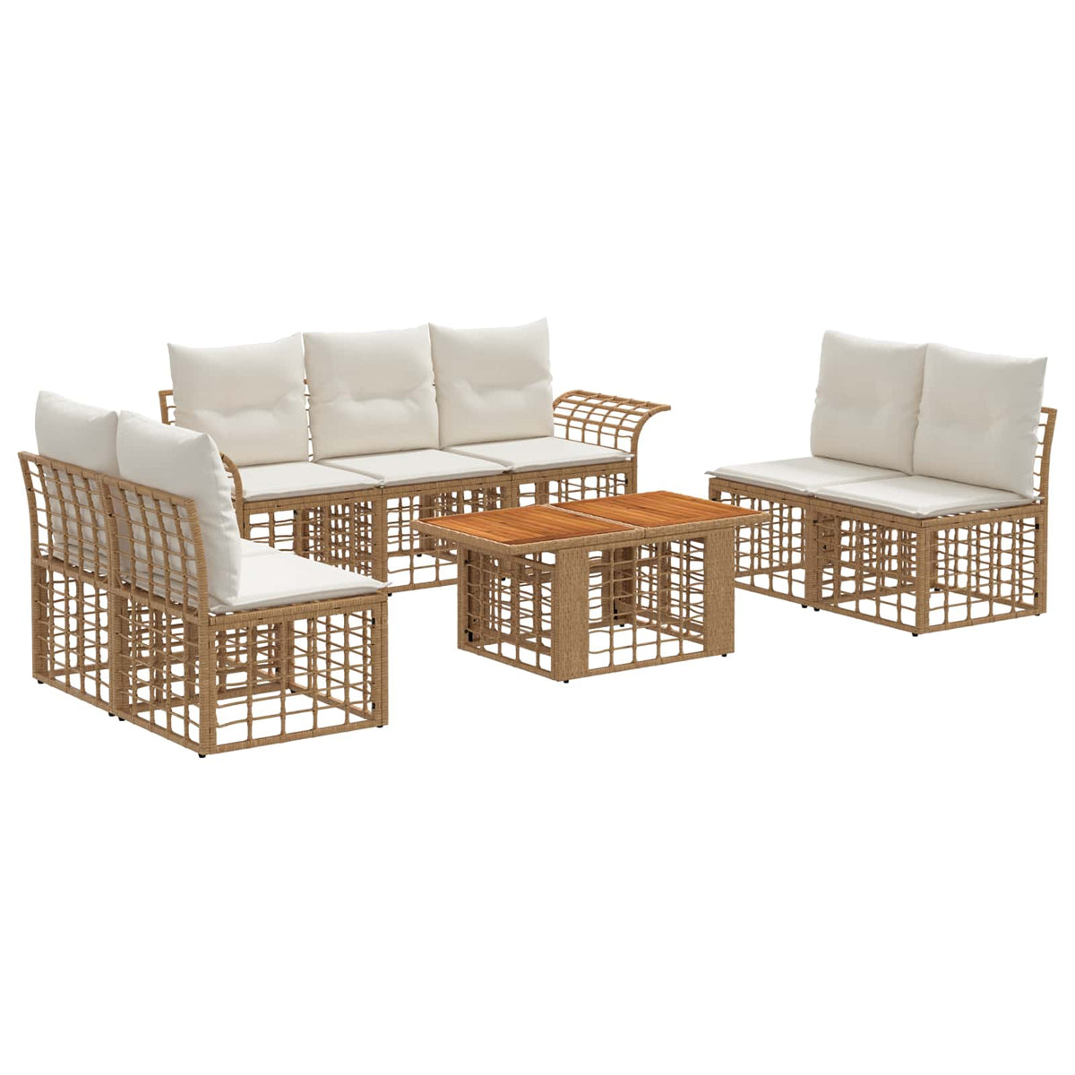 vidaXL Tuinbankenset 8 st Zwart en Donkergrijs poly rattan