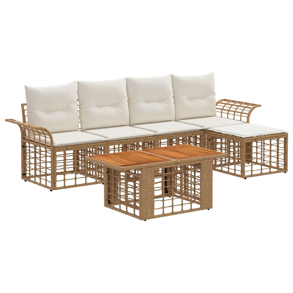 vidaXL Tuinbankenset 6 st Zwart en Donkergrijs poly rattan