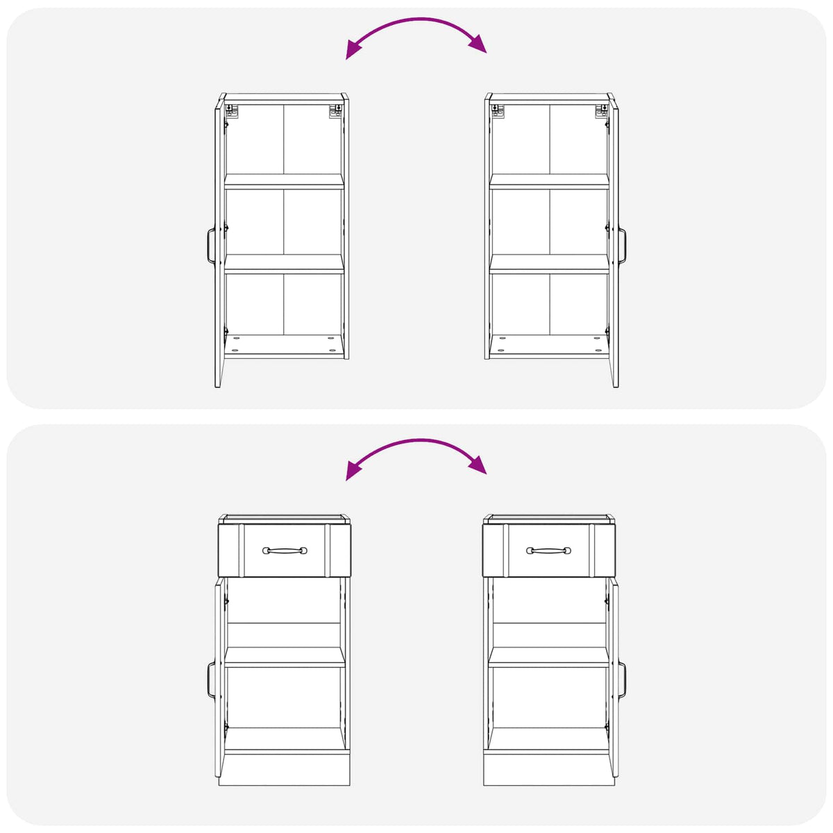 vidaXL Keukenblok LUCCA 8 pcs Wit Bewerkt hout